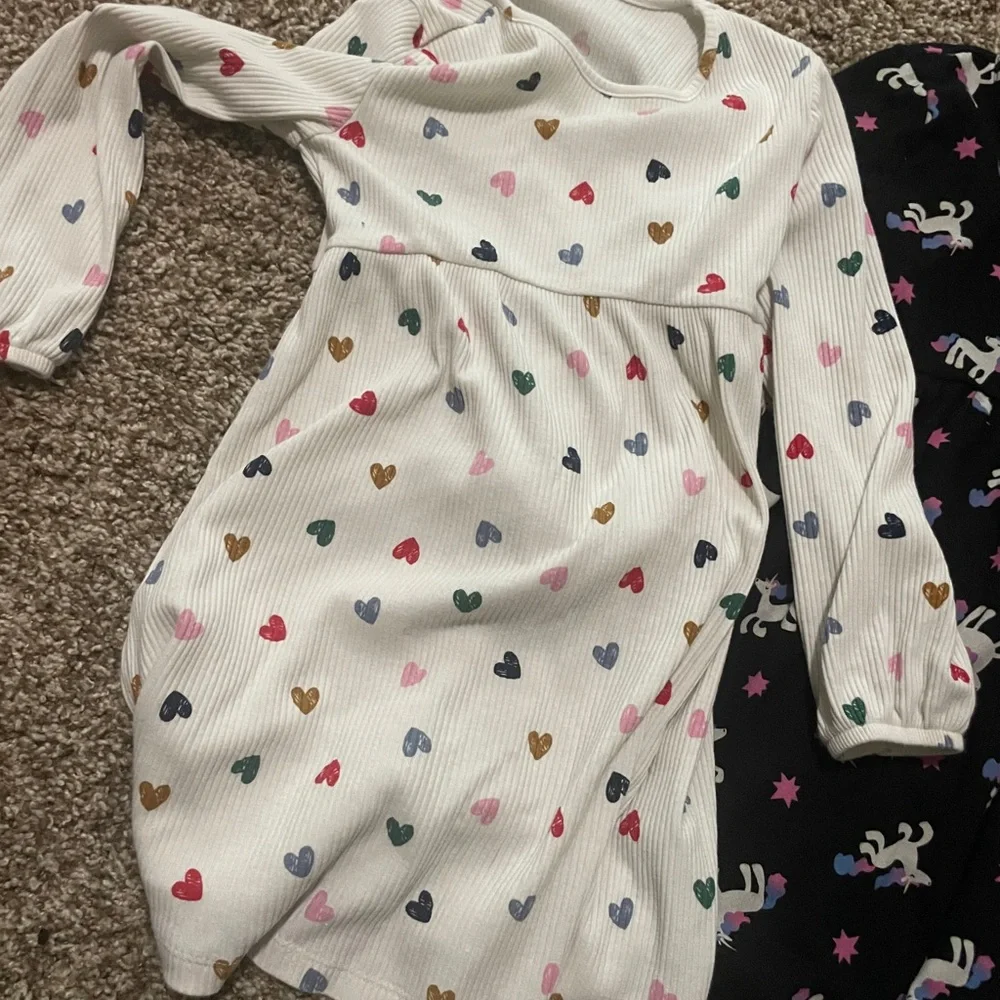 Old Navy Girls Long-Sleeve Knit Dress Set - White, Black, Light Blue